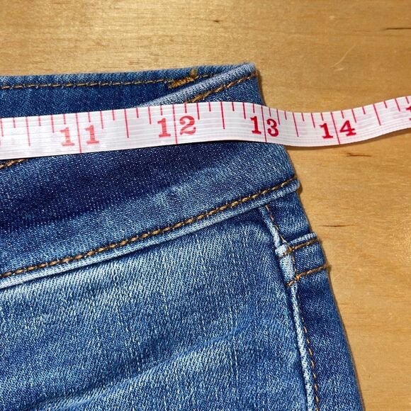 Aqua Button Front Stretch Denim Jeans Cropped Straight Size 24 EUC - Picture 7 of 9